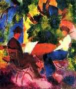 August Macke Paar am Gartentisch oil painting